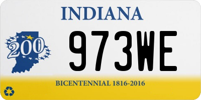 IN license plate 973WE