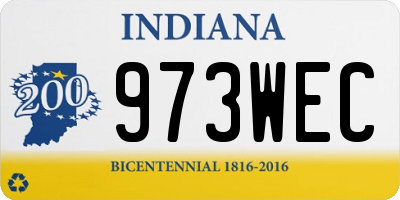 IN license plate 973WEC