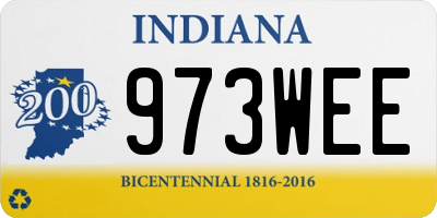 IN license plate 973WEE