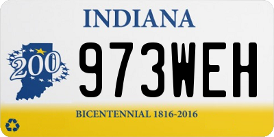 IN license plate 973WEH