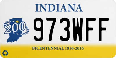 IN license plate 973WFF