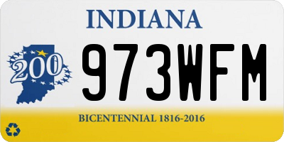 IN license plate 973WFM