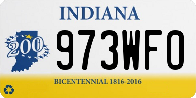 IN license plate 973WFO
