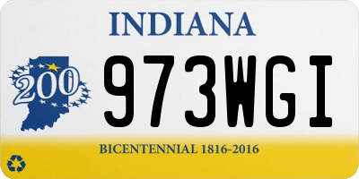 IN license plate 973WGI