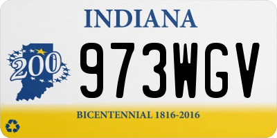 IN license plate 973WGV