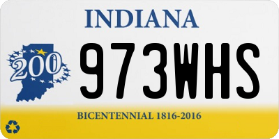 IN license plate 973WHS