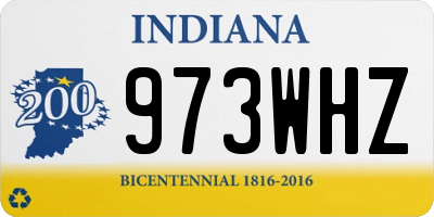 IN license plate 973WHZ