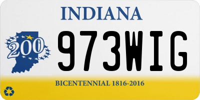 IN license plate 973WIG