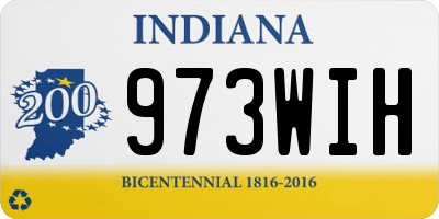 IN license plate 973WIH