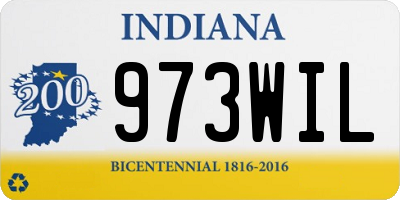 IN license plate 973WIL