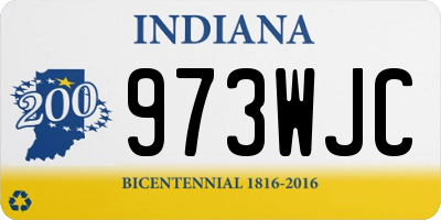 IN license plate 973WJC