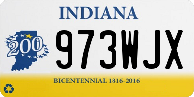 IN license plate 973WJX