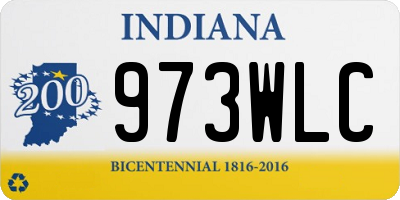 IN license plate 973WLC