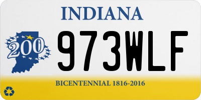 IN license plate 973WLF