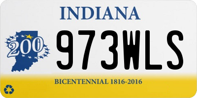 IN license plate 973WLS