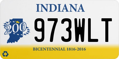 IN license plate 973WLT