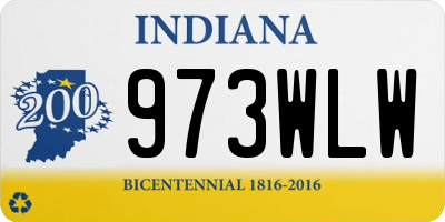 IN license plate 973WLW