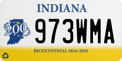 IN license plate 973WMA