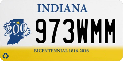 IN license plate 973WMM