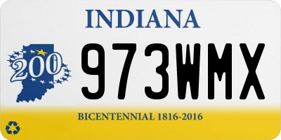 IN license plate 973WMX