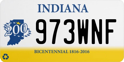 IN license plate 973WNF