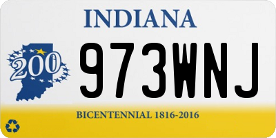 IN license plate 973WNJ