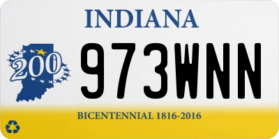 IN license plate 973WNN