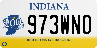 IN license plate 973WNO