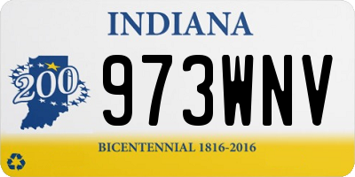 IN license plate 973WNV