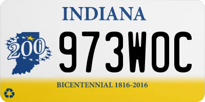 IN license plate 973WOC