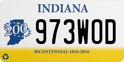 IN license plate 973WOD