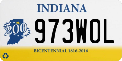 IN license plate 973WOL