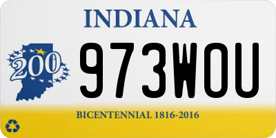 IN license plate 973WOU