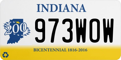 IN license plate 973WOW