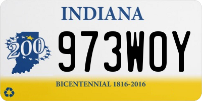 IN license plate 973WOY