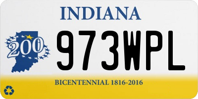 IN license plate 973WPL