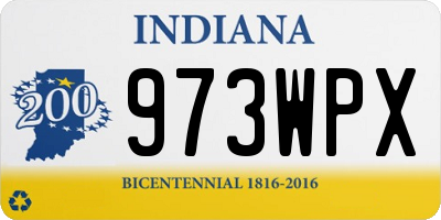 IN license plate 973WPX