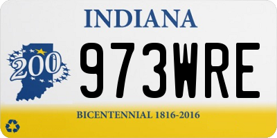 IN license plate 973WRE
