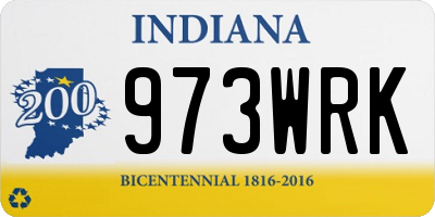 IN license plate 973WRK