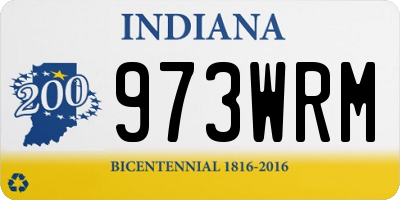 IN license plate 973WRM