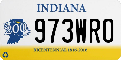IN license plate 973WRO