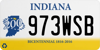 IN license plate 973WSB