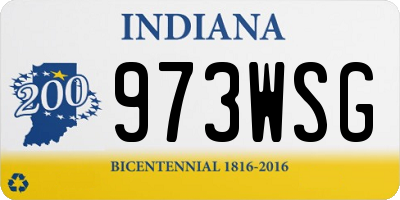 IN license plate 973WSG