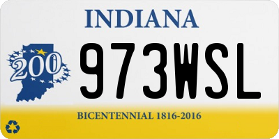 IN license plate 973WSL