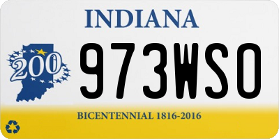 IN license plate 973WSO