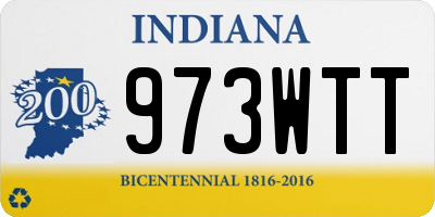 IN license plate 973WTT
