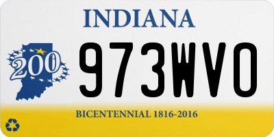 IN license plate 973WVO