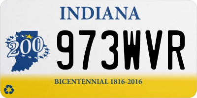 IN license plate 973WVR