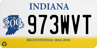 IN license plate 973WVT