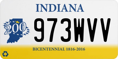 IN license plate 973WVV